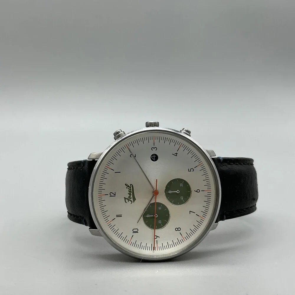 Fossil Chase FS5560 Mens Watch 42mm Chronograph Leather Date New Battery